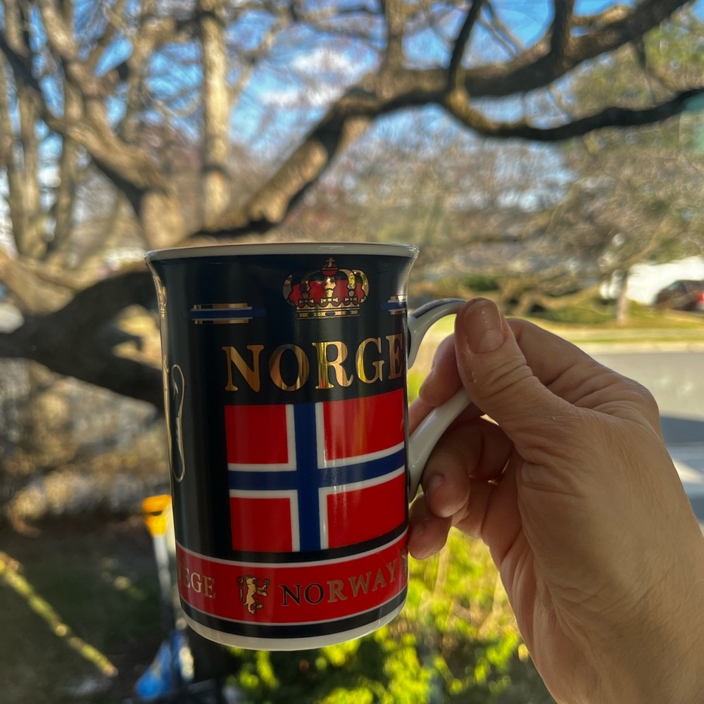 Norge Norway Flag Ceramic Coffee Mug - Black & Red